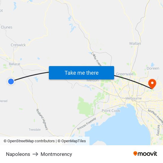 Napoleons to Montmorency map