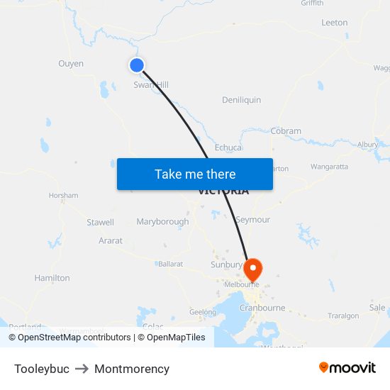 Tooleybuc to Montmorency map