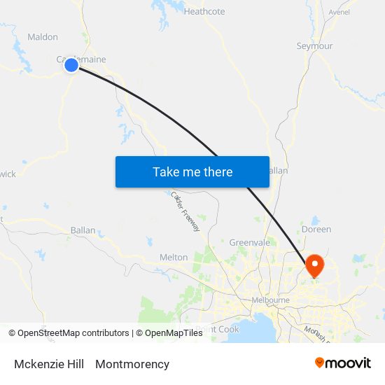 Mckenzie Hill to Montmorency map