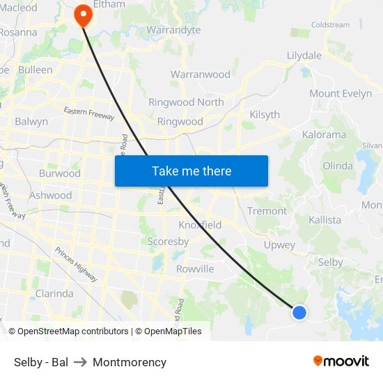 Selby - Bal to Montmorency map