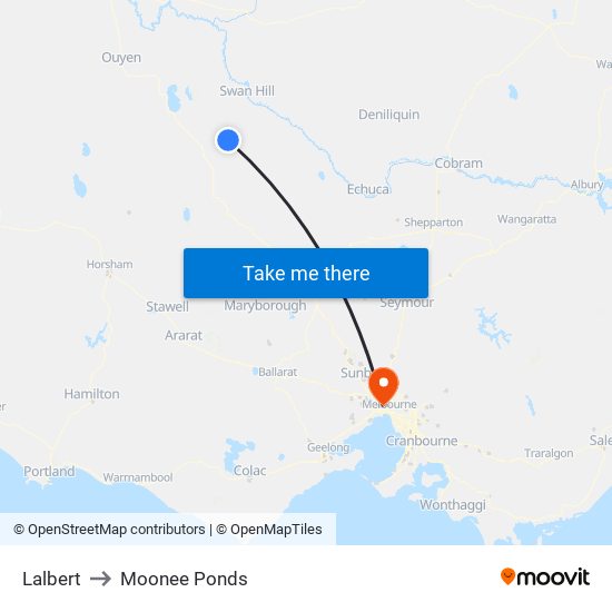 Lalbert to Moonee Ponds map
