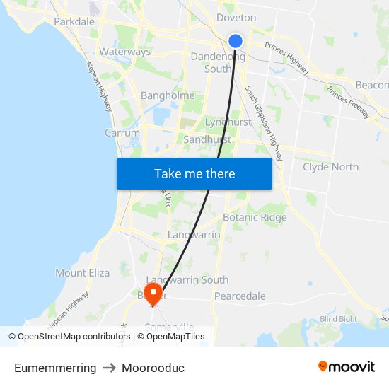 Eumemmerring to Moorooduc map