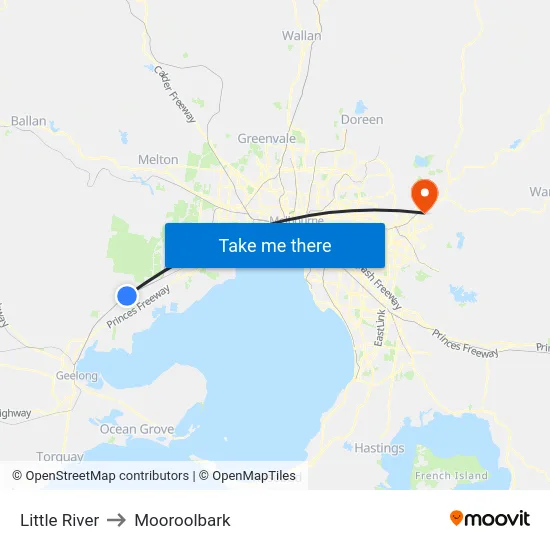 Little River to Mooroolbark map