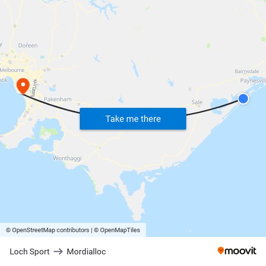 Loch Sport to Mordialloc map