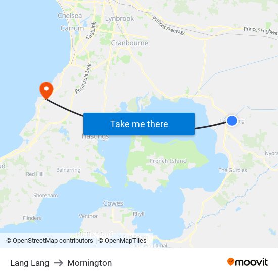 Lang Lang to Mornington map