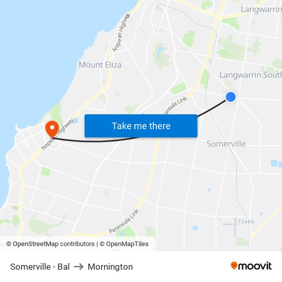 Somerville - Bal to Mornington map