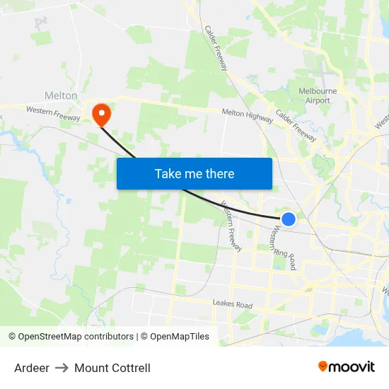 Ardeer to Mount Cottrell map