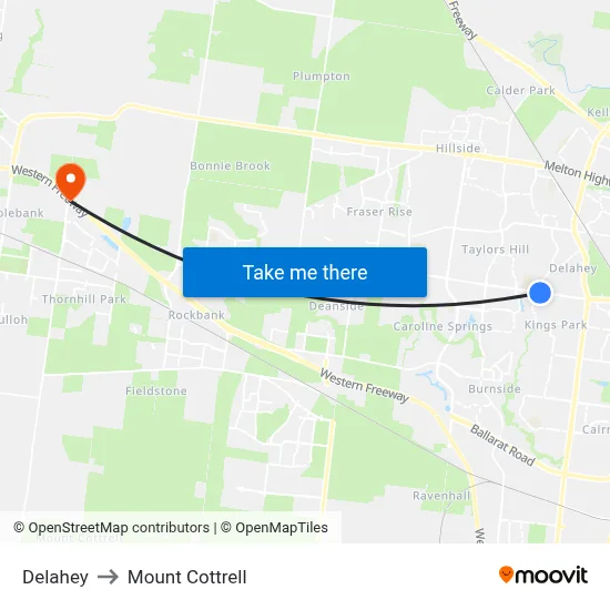 Delahey to Mount Cottrell map