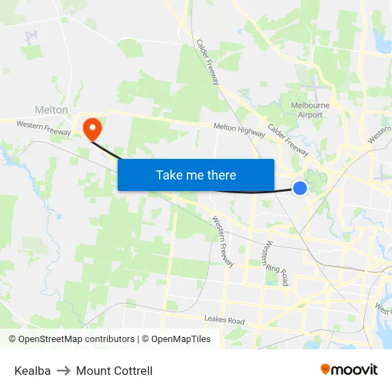Kealba to Mount Cottrell map