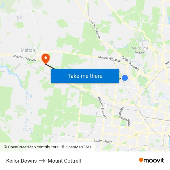 Keilor Downs to Mount Cottrell map