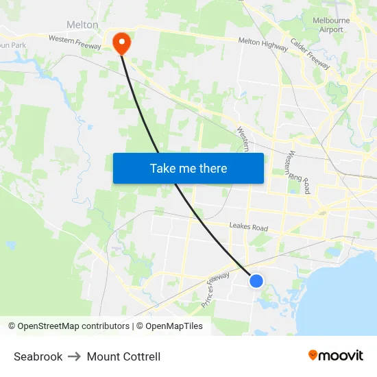 Seabrook to Mount Cottrell map