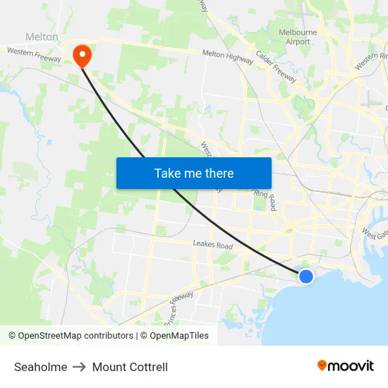 Seaholme to Mount Cottrell map