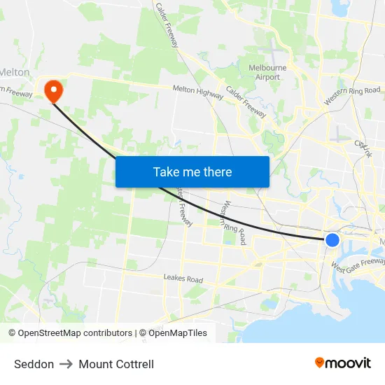 Seddon to Mount Cottrell map