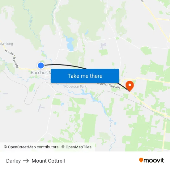 Darley to Mount Cottrell map