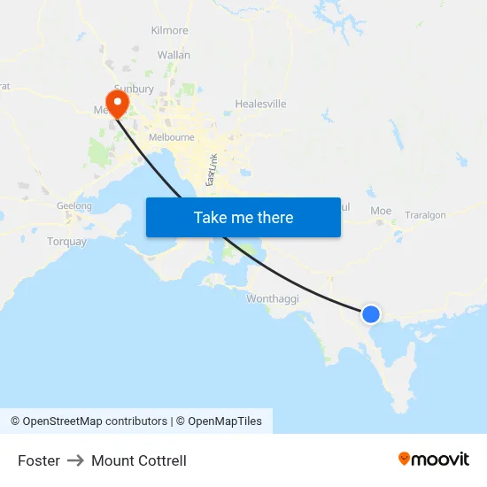 Foster to Mount Cottrell map