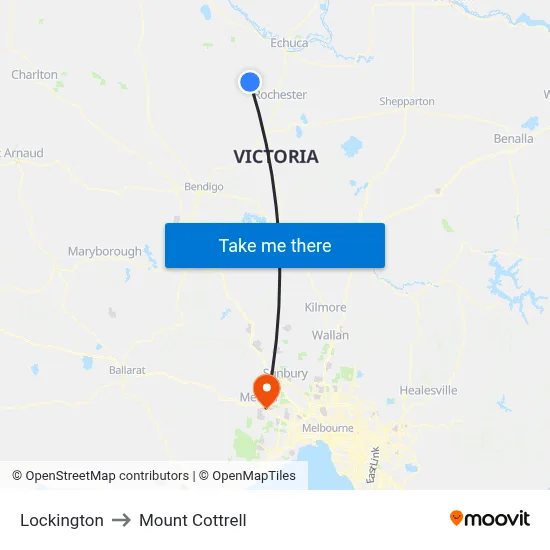 Lockington to Mount Cottrell map