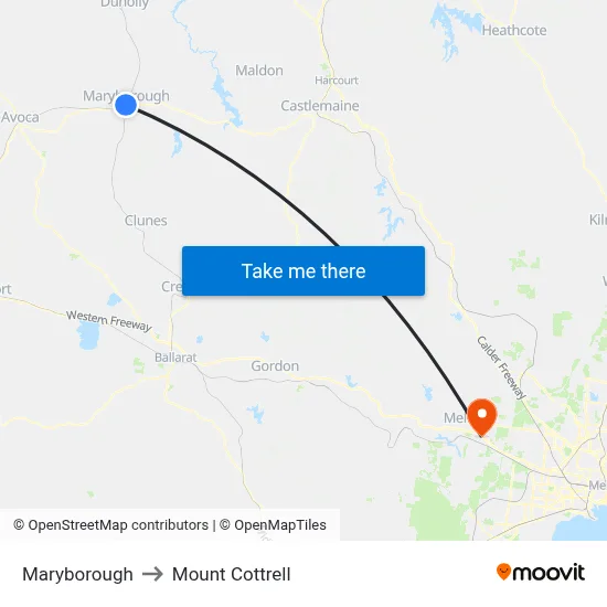 Maryborough to Mount Cottrell map
