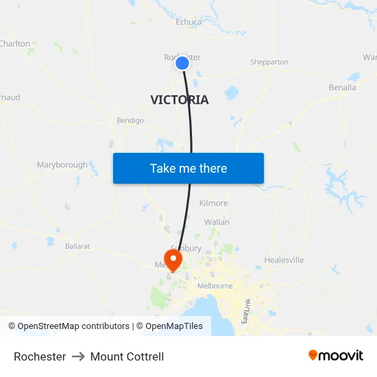 Rochester to Mount Cottrell map