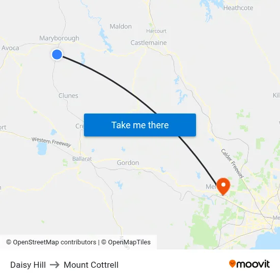 Daisy Hill to Mount Cottrell map