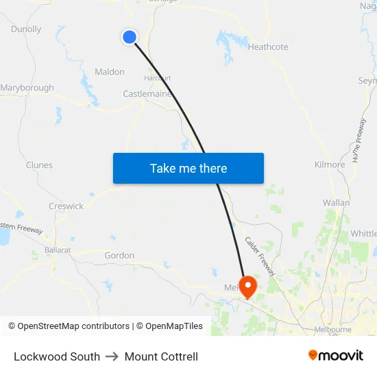 Lockwood South to Mount Cottrell map