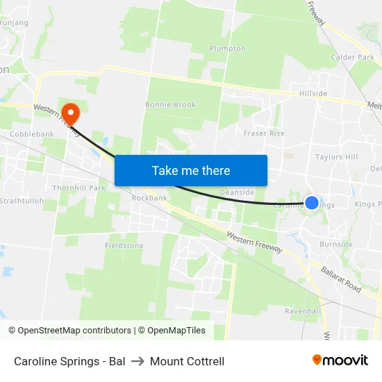 Caroline Springs - Bal to Mount Cottrell map