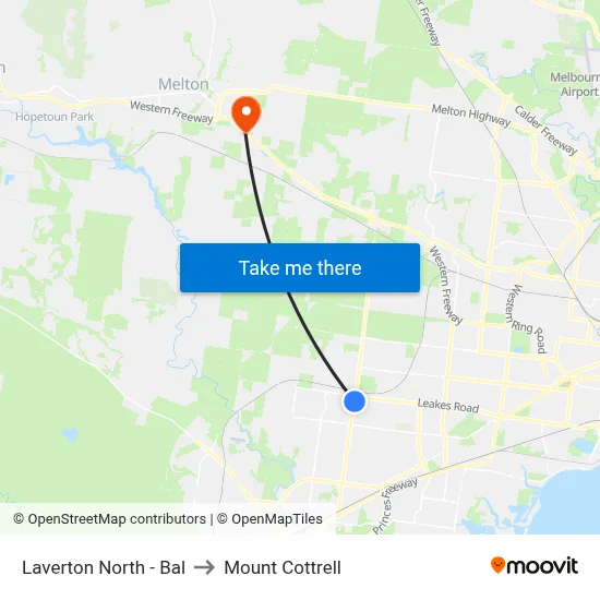 Laverton North - Bal to Mount Cottrell map