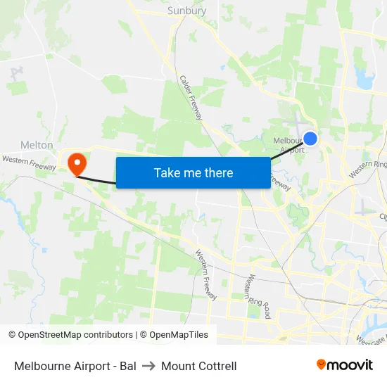 Melbourne Airport - Bal to Mount Cottrell map