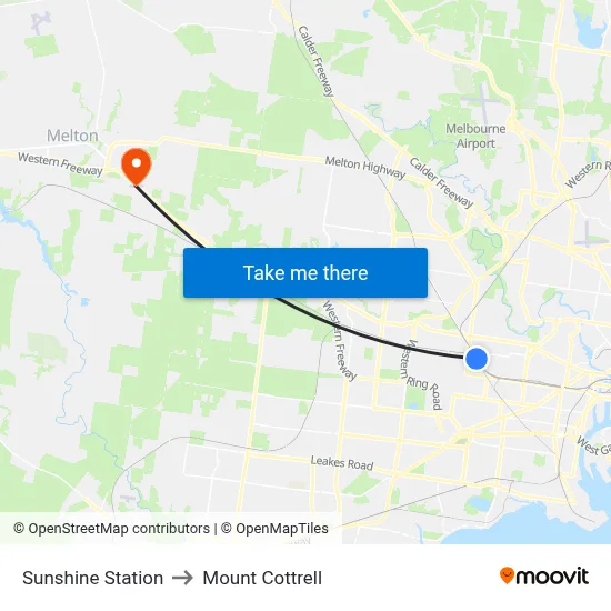 Sunshine Station to Mount Cottrell map
