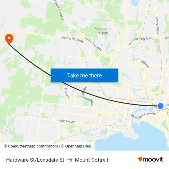 Hardware St/Lonsdale St to Mount Cottrell map
