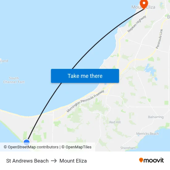 St Andrews Beach to Mount Eliza map