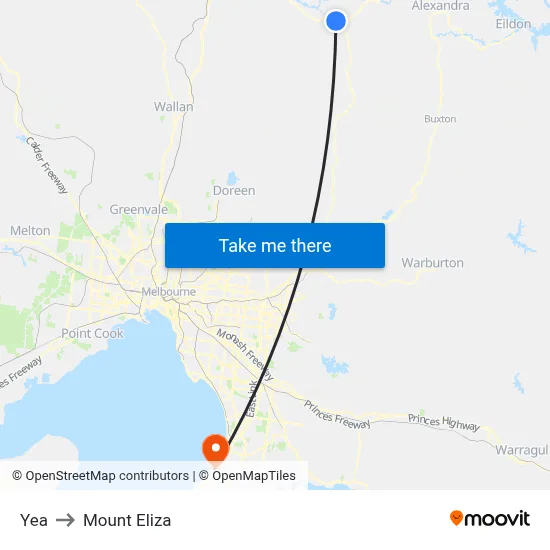 Yea to Mount Eliza map