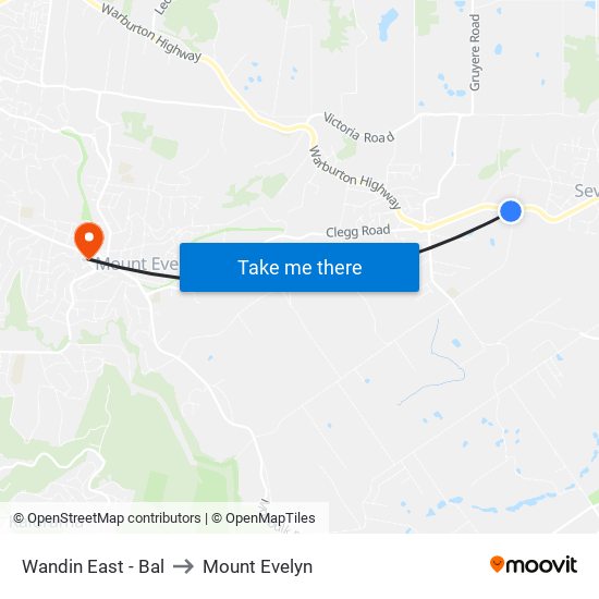 Wandin East - Bal to Mount Evelyn map