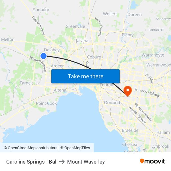 Caroline Springs - Bal to Mount Waverley map