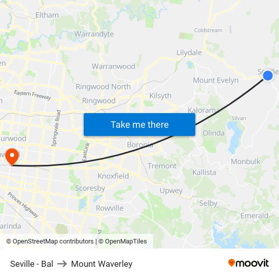 Seville - Bal to Mount Waverley map