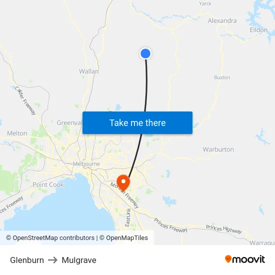 Glenburn to Mulgrave map