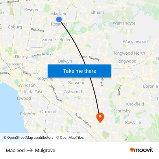 Macleod to Mulgrave map