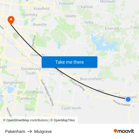 Pakenham to Mulgrave map