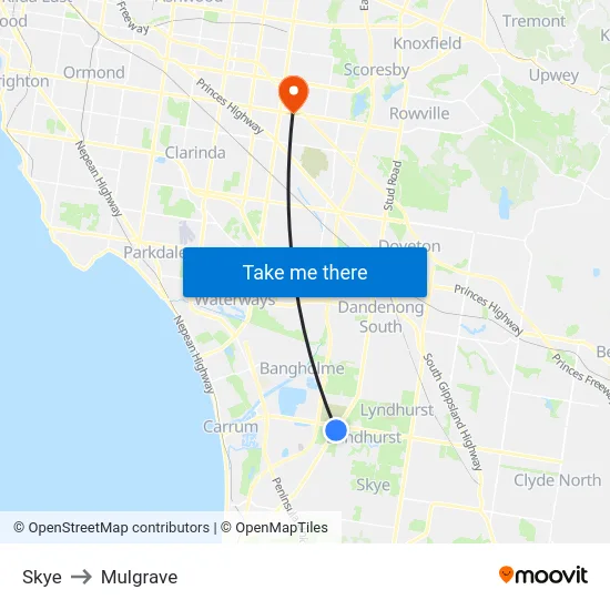 Skye to Mulgrave map