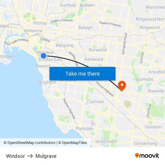 Windsor to Mulgrave map