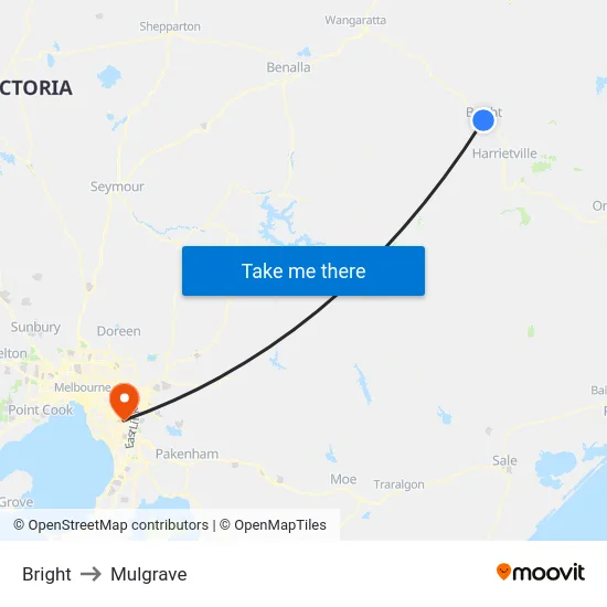 Bright to Mulgrave map