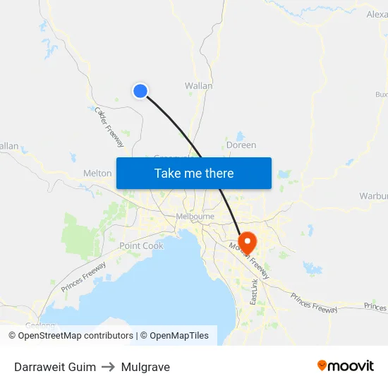 Darraweit Guim to Mulgrave map