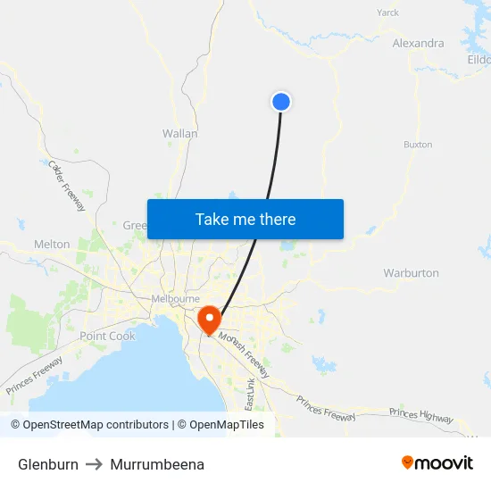 Glenburn to Murrumbeena map