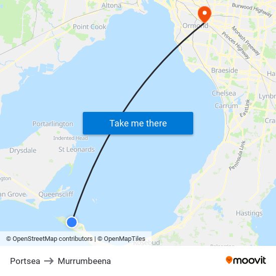 Portsea to Murrumbeena map