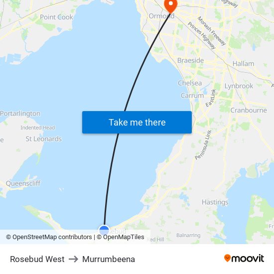 Rosebud West to Murrumbeena map