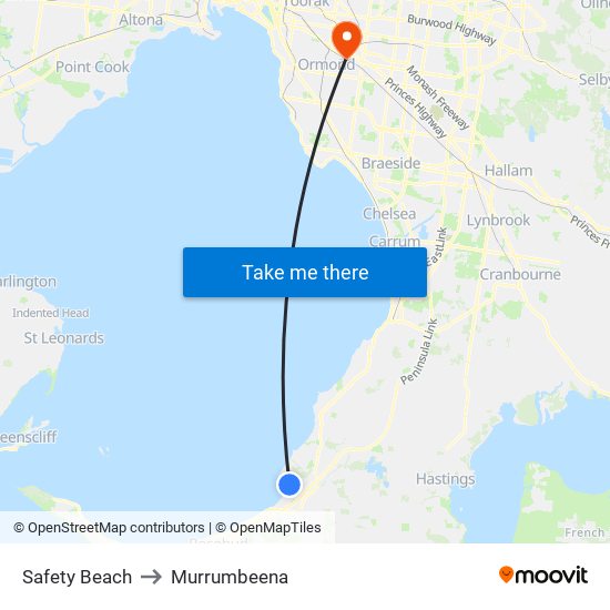 Safety Beach to Murrumbeena map