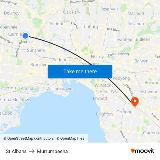 St Albans to Murrumbeena map