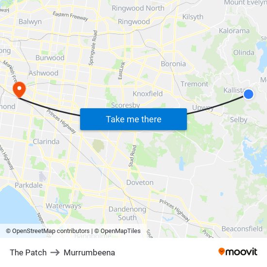 The Patch to Murrumbeena map