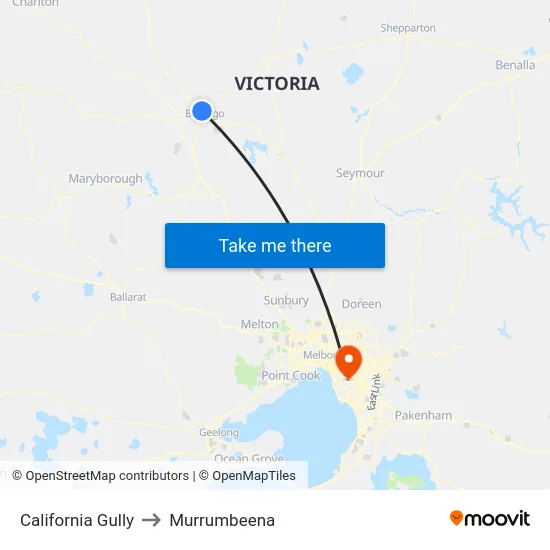 California Gully to Murrumbeena map