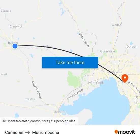 Canadian to Murrumbeena map