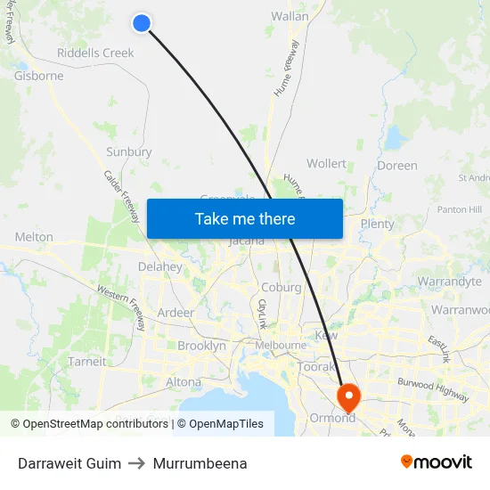 Darraweit Guim to Murrumbeena map